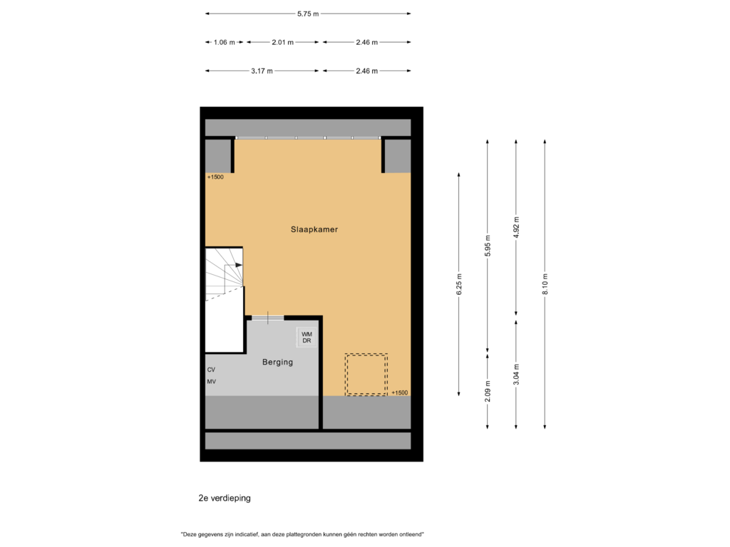 View floorplan of 2e verdieping of Waterbies 79