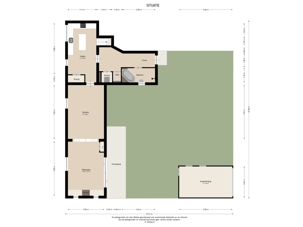 View floorplan of Situatie of Witboomstraat 42