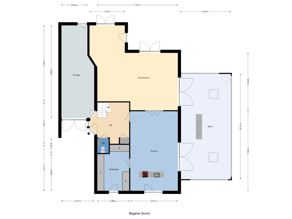 View floorplan of Begane Grond of Zellingstraat 73