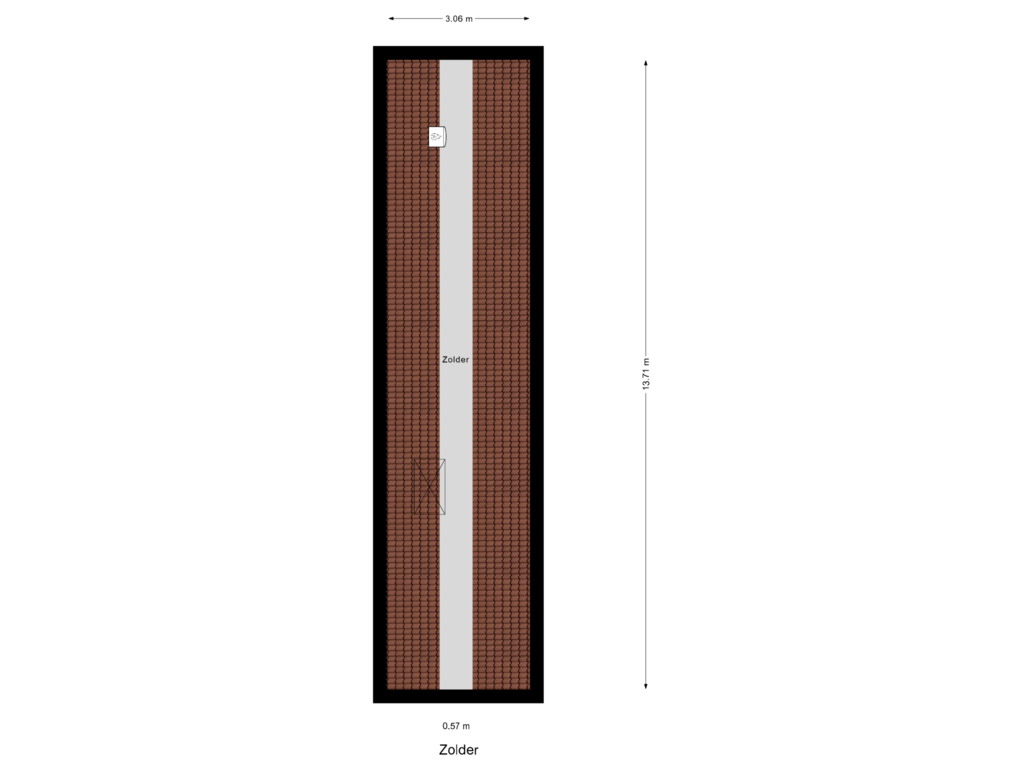 View floorplan of Zolder of Zellingstraat 73