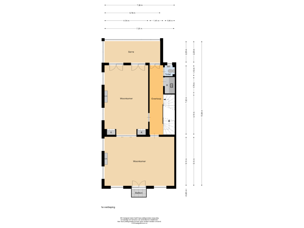 View floorplan of 1e verdieping of Frans Halsplein 10