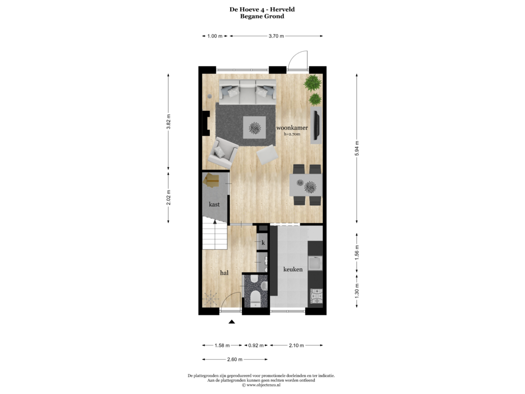 View floorplan of BEGANE GROND of De Hoeve 4