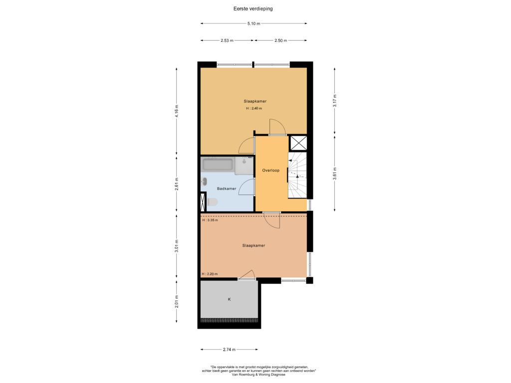 Bekijk plattegrond van Eerste verdieping van Bottelroos 5