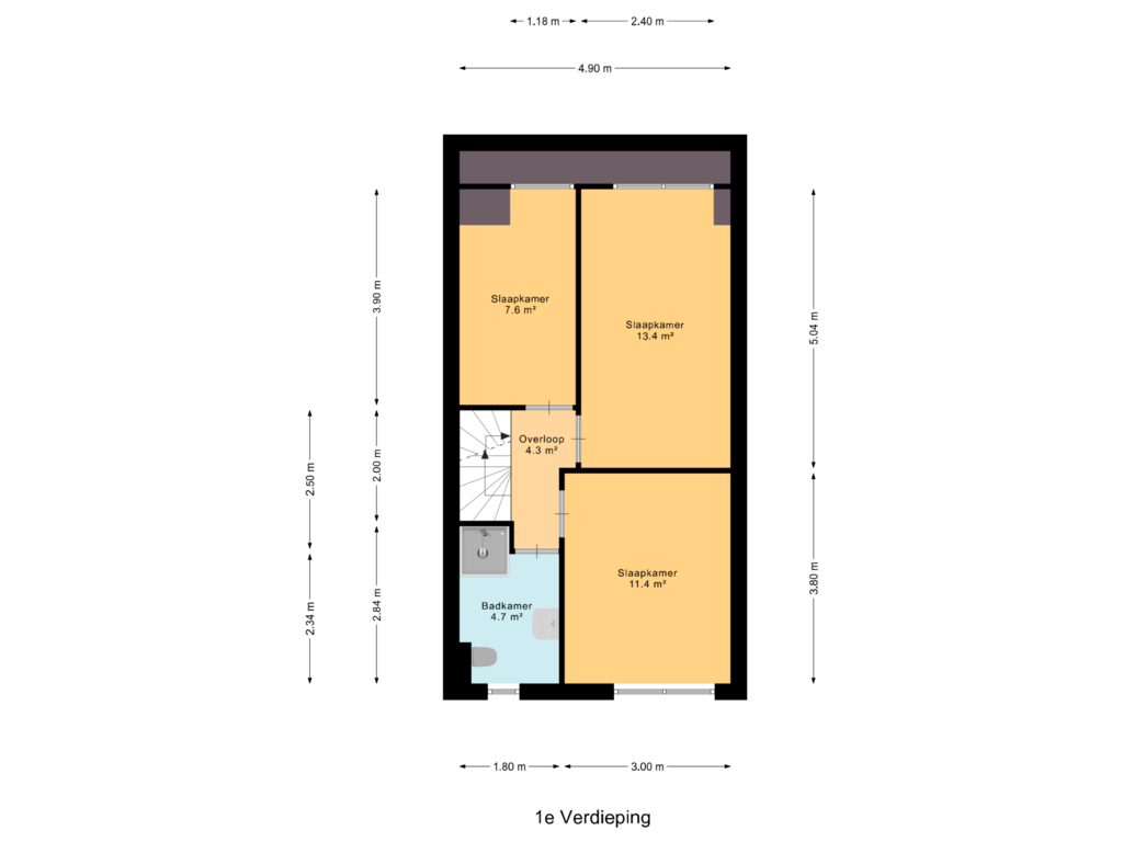 Bekijk plattegrond van 1e Verdieping van Vuurvlindertje erf 7