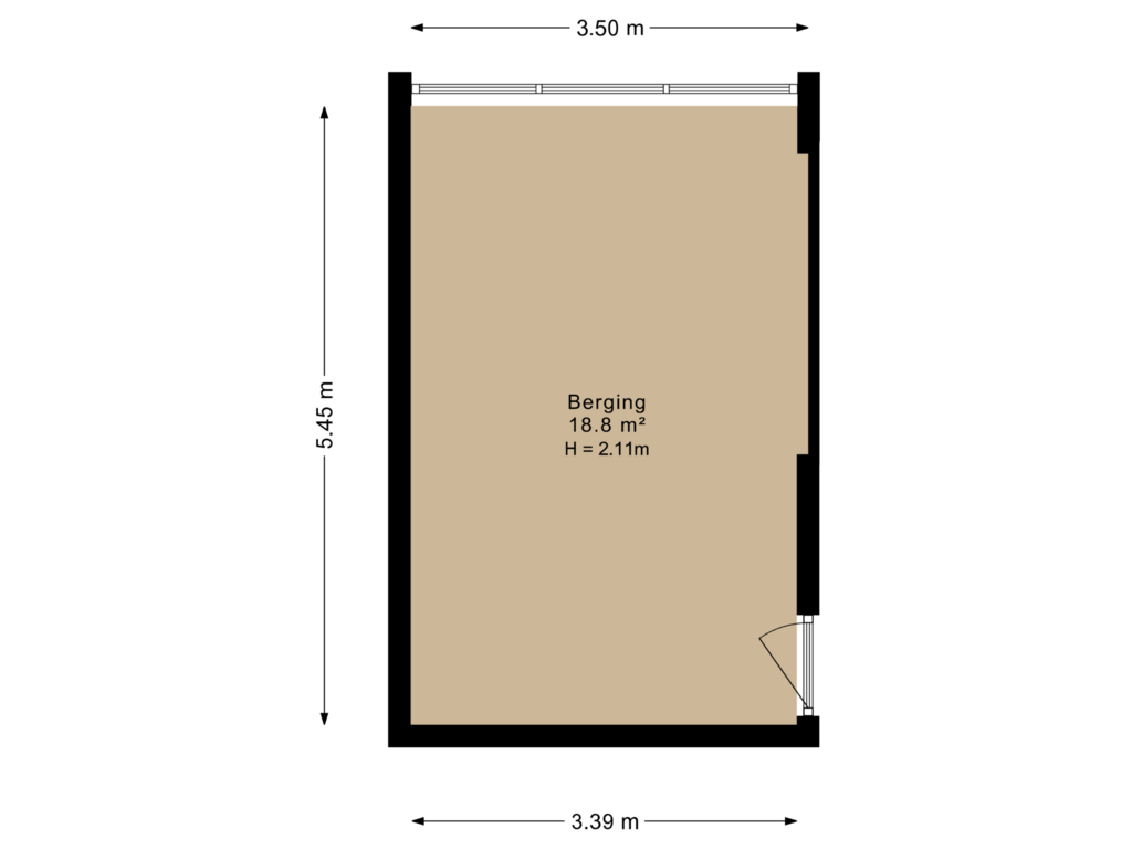 View floorplan of Berging of Kwelderstraat 19-B