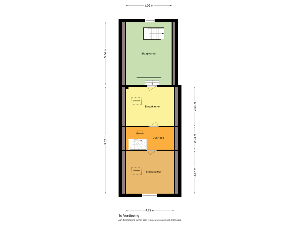 View floorplan of 1e Verdieping of H.J. Kniggekade 35