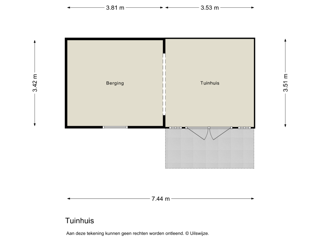 View floorplan of Tuinhuis of H.J. Kniggekade 35