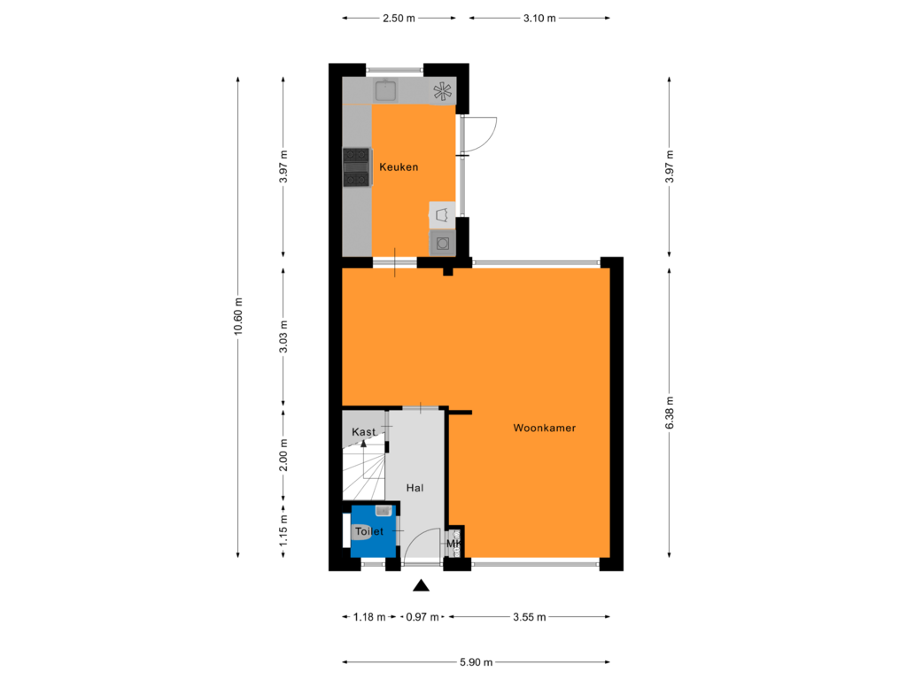 View floorplan of Begane grond of Vuurdoornhof 3