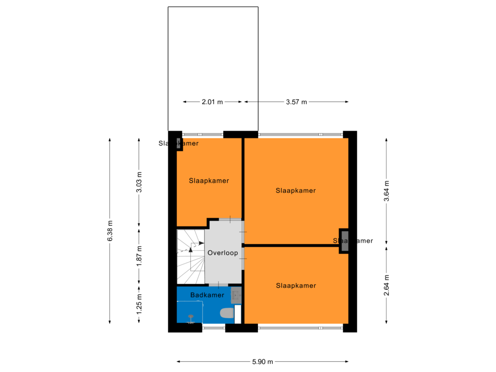 View floorplan of Eerste Verdieping of Vuurdoornhof 3