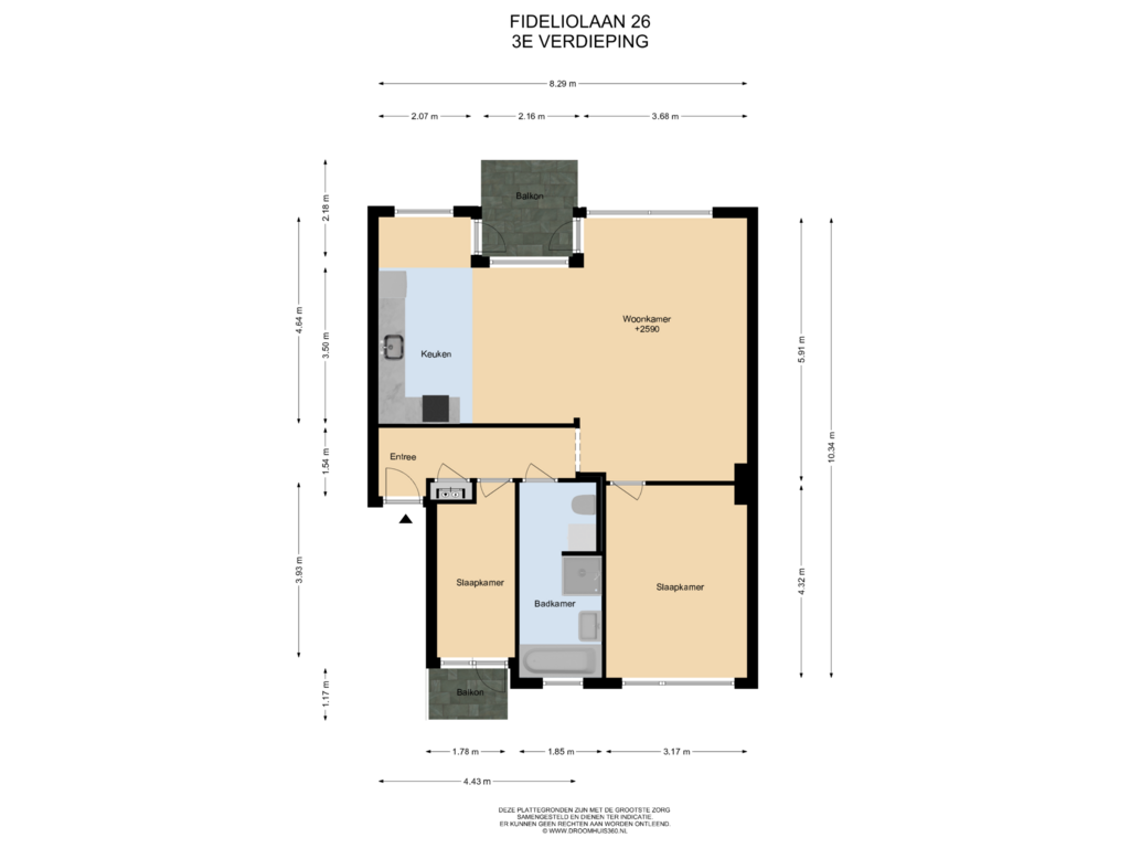 Bekijk plattegrond van 3E Verdieping van Fideliolaan 26