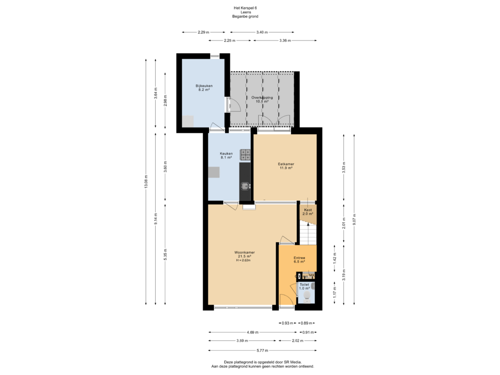 Bekijk plattegrond van Begane grond van Het Kerspel 6