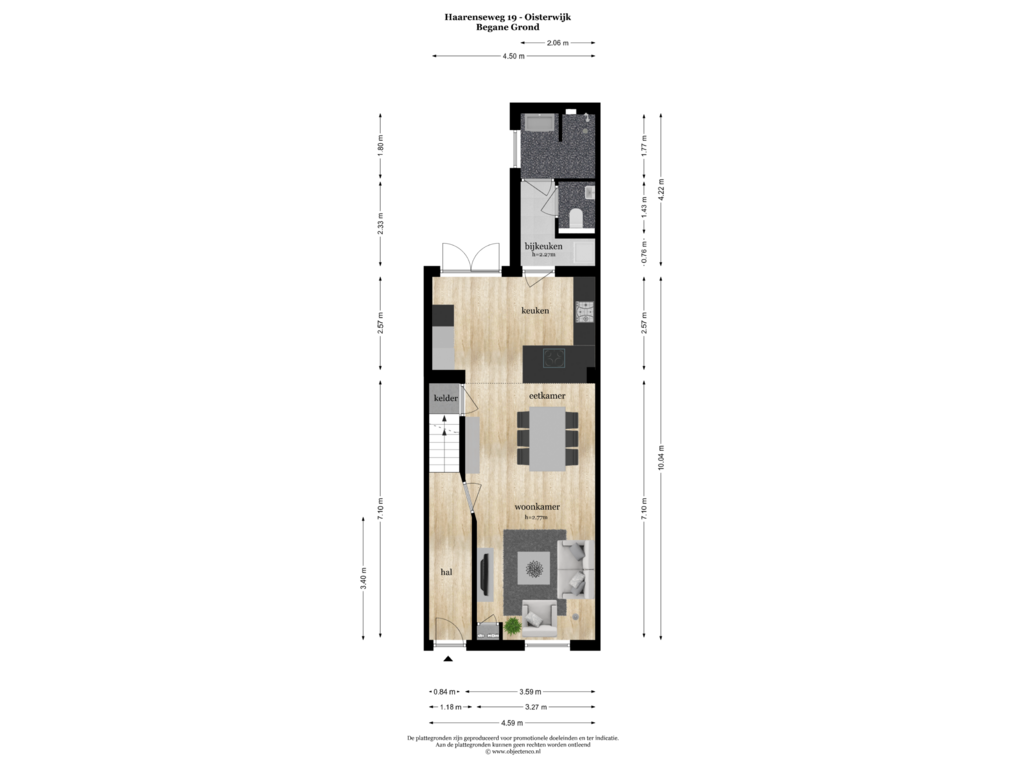 Bekijk plattegrond van BEGANE GROND van Haarenseweg 19