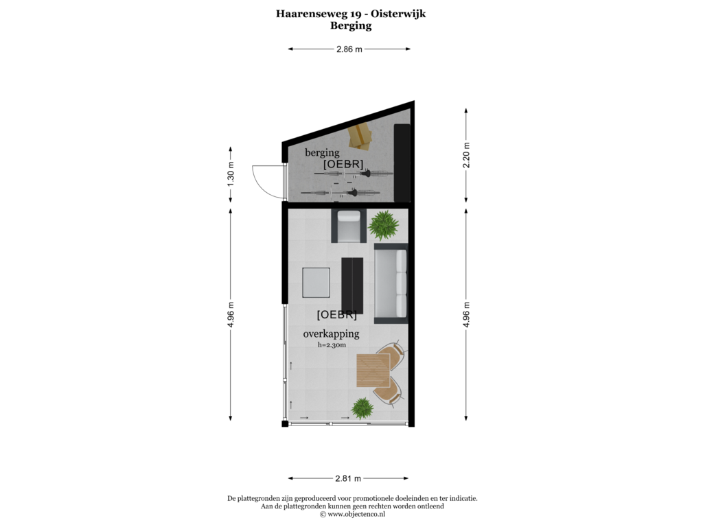 Bekijk plattegrond van BERGING van Haarenseweg 19