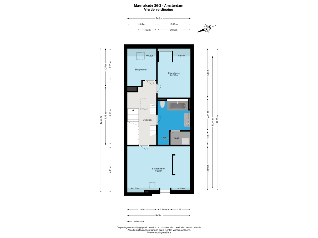 Bekijk plattegrond van 4e_verd van Marnixkade 36-3