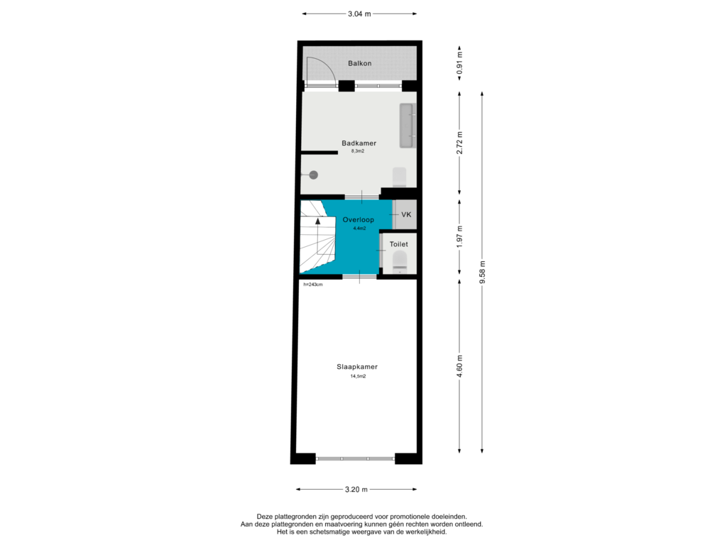 Bekijk plattegrond van 2e Verdieping van Gasthuisstraat 3