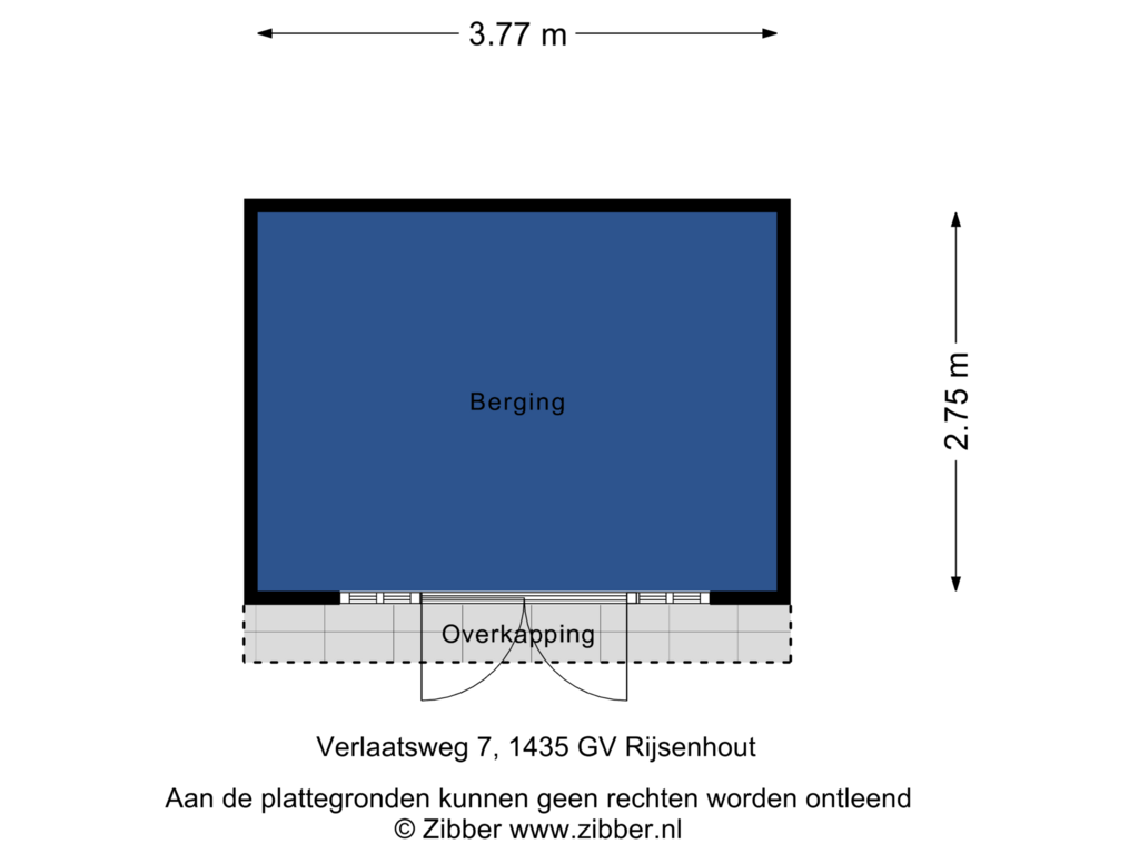 View floorplan of Berging of Verlaatsweg 7