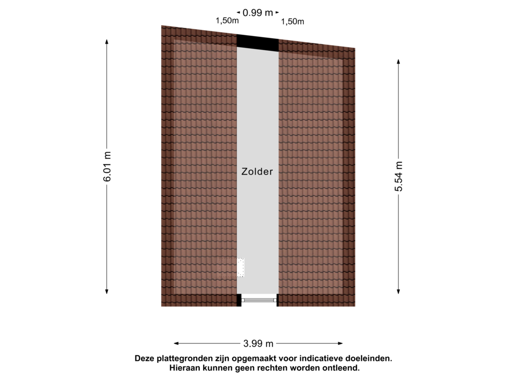 Bekijk plattegrond van Zolder van Klavierstraat 44