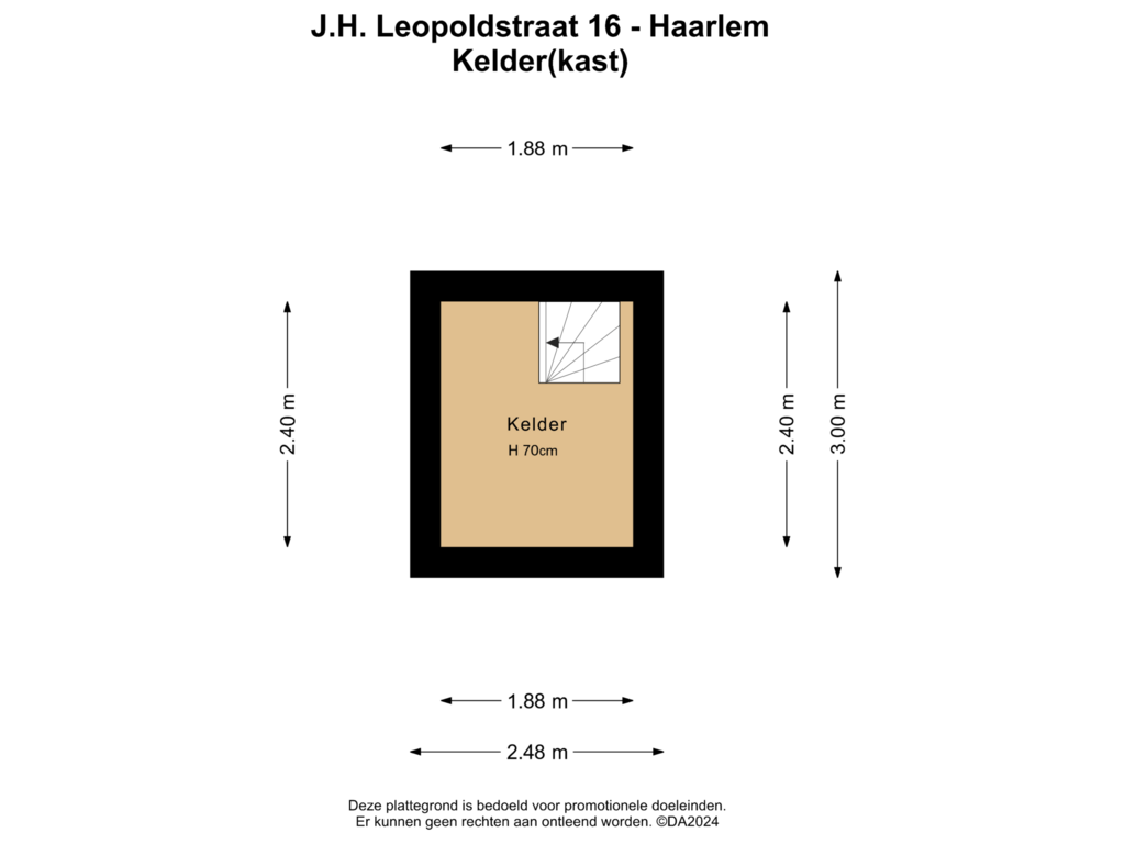 View floorplan of Kelder of J.H. Leopoldstraat 16