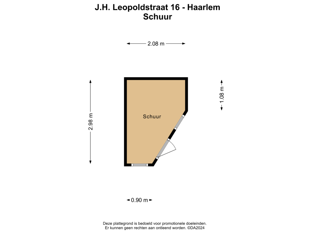 View floorplan of Schuur of J.H. Leopoldstraat 16