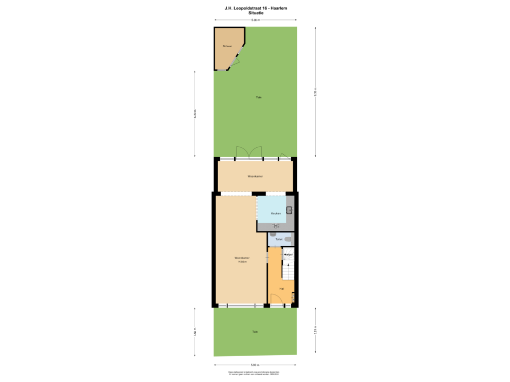 View floorplan of Situatie of J.H. Leopoldstraat 16