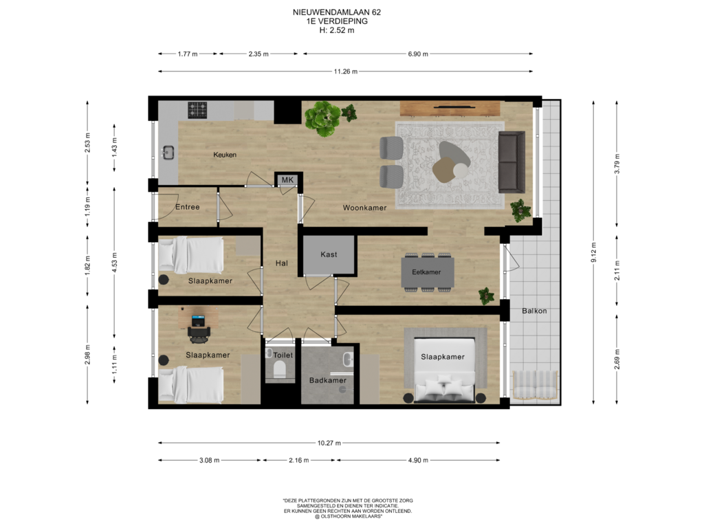 Bekijk plattegrond van 1e verdieping van Nieuwendamlaan 62