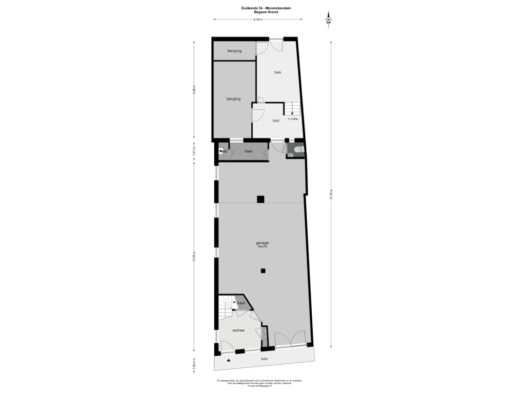 View floorplan of BEGANE GROND of Zuideinde 54