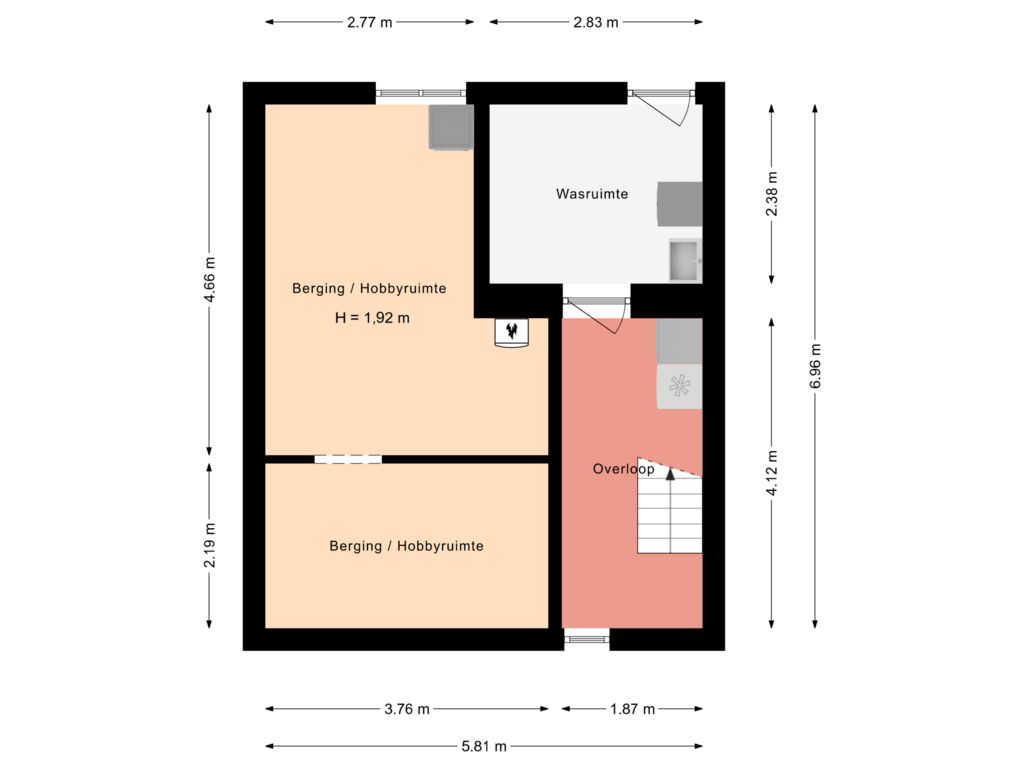 Bekijk plattegrond van Souterrain van Klingstraat 5