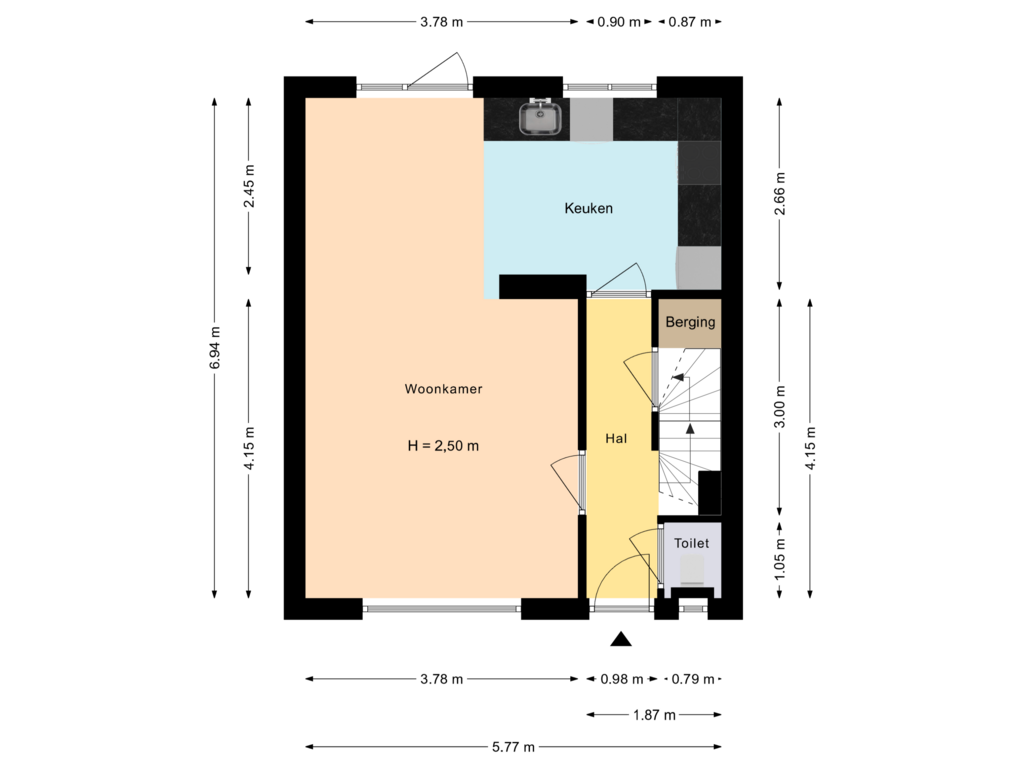 Bekijk plattegrond van Begane grond van Klingstraat 5