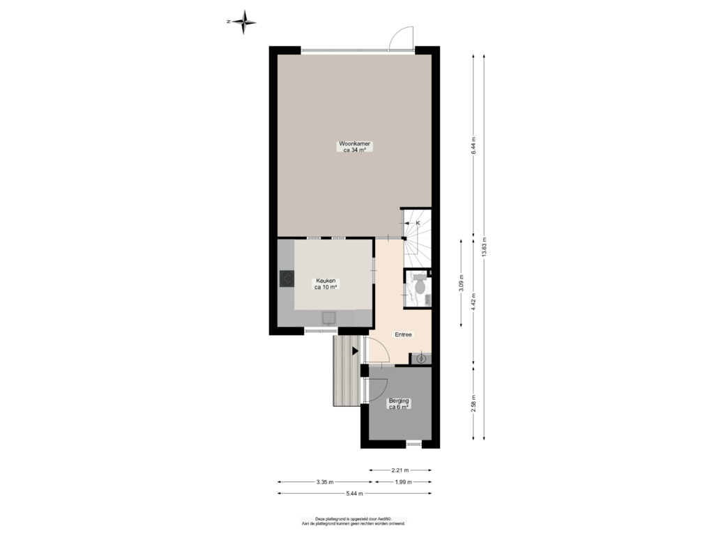 View floorplan of Begane grond of Tegenhouder 19