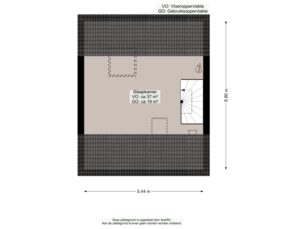 View floorplan of Tweede verdieping of Tegenhouder 19