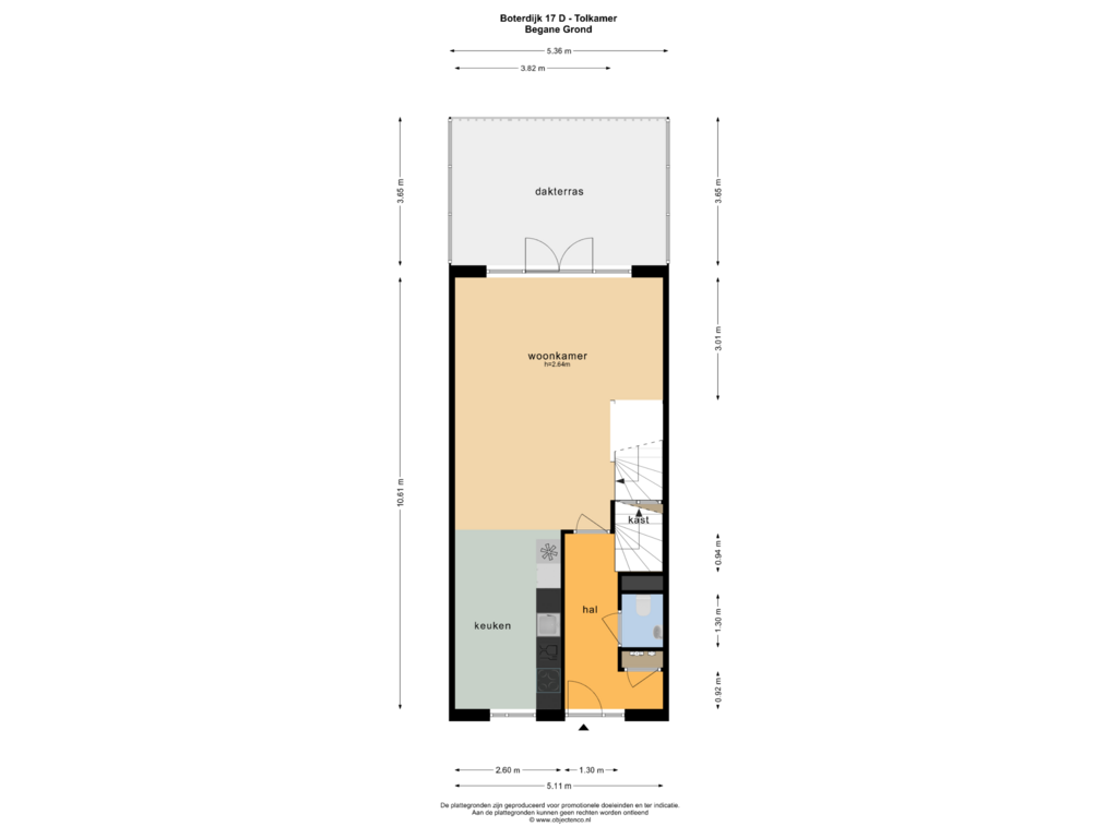 Bekijk plattegrond van BEGANE GROND van Boterdijk 17-D