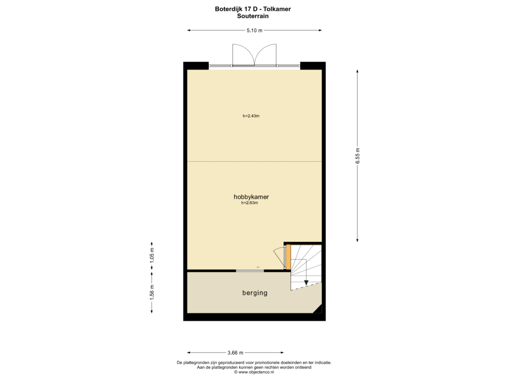 Bekijk plattegrond van SOUTERRAIN van Boterdijk 17-D