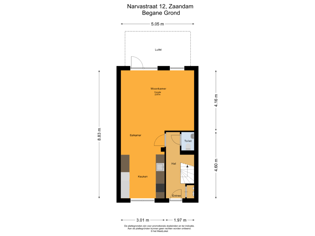 Bekijk plattegrond van Begane Grond van Narvastraat 12