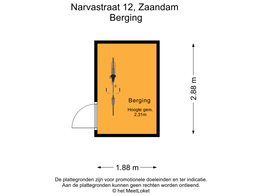 Bekijk plattegrond van Berging van Narvastraat 12