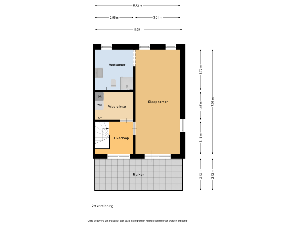 Bekijk plattegrond van 2e verdieping van Lessestraat 178