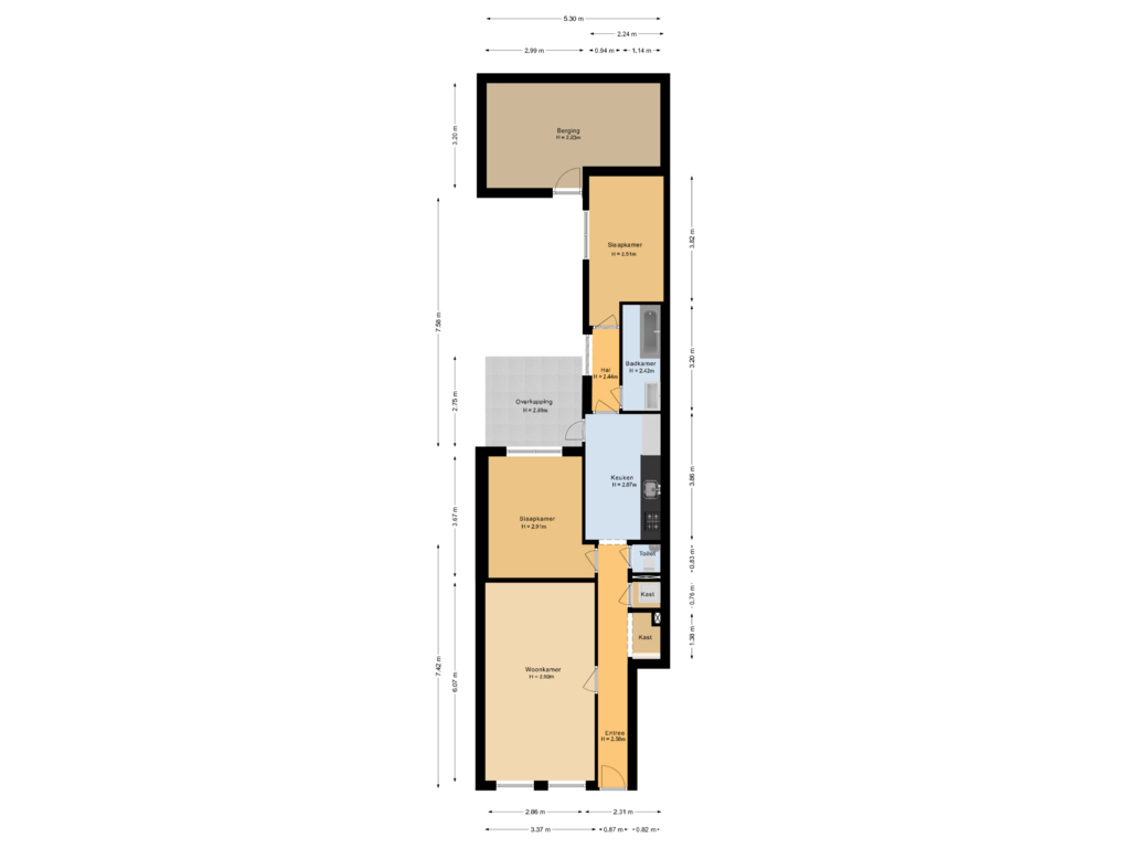 View floorplan of Begane grond of Cartesiusstraat 194