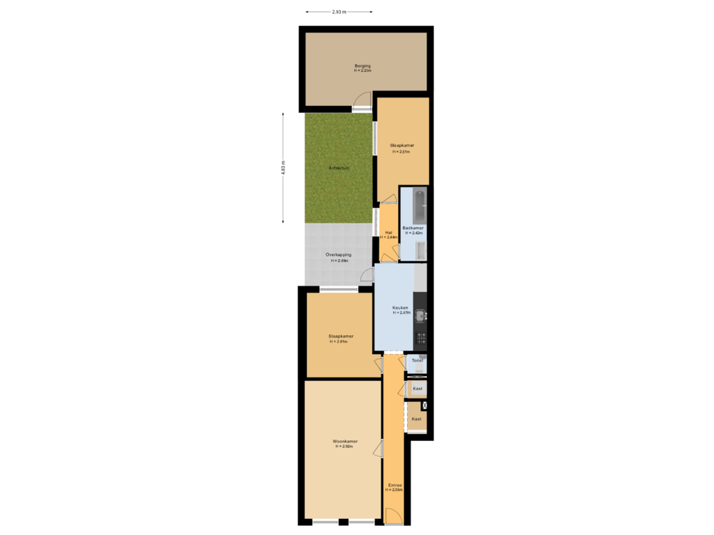 View floorplan of Situatie of Cartesiusstraat 194