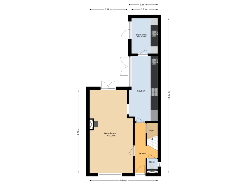 View floorplan of Begane grond of Kanaalstraat 60