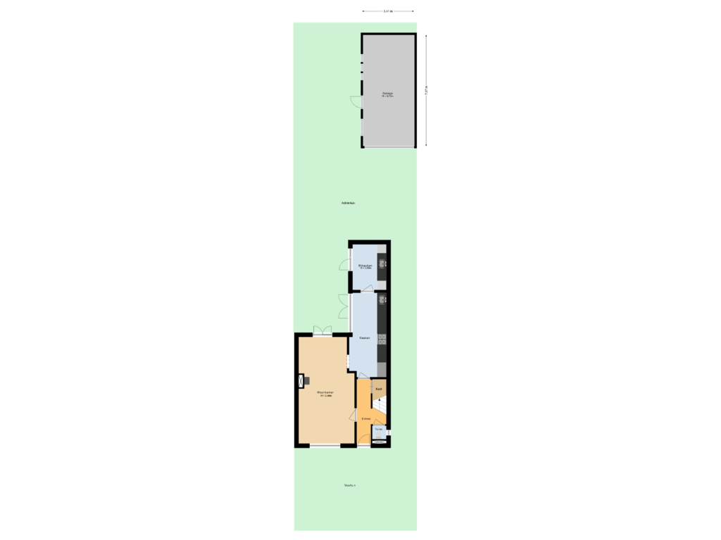 View floorplan of Situatie of Kanaalstraat 60