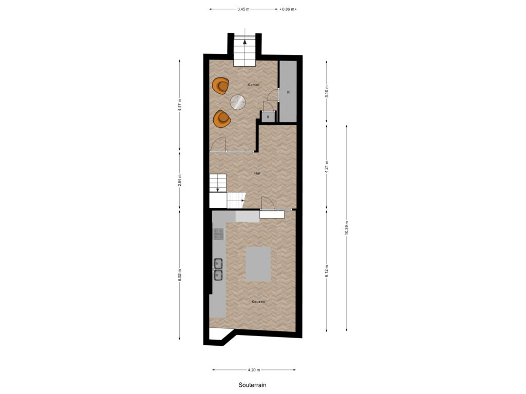 Bekijk plattegrond van Souterrain van Londensekaai 33