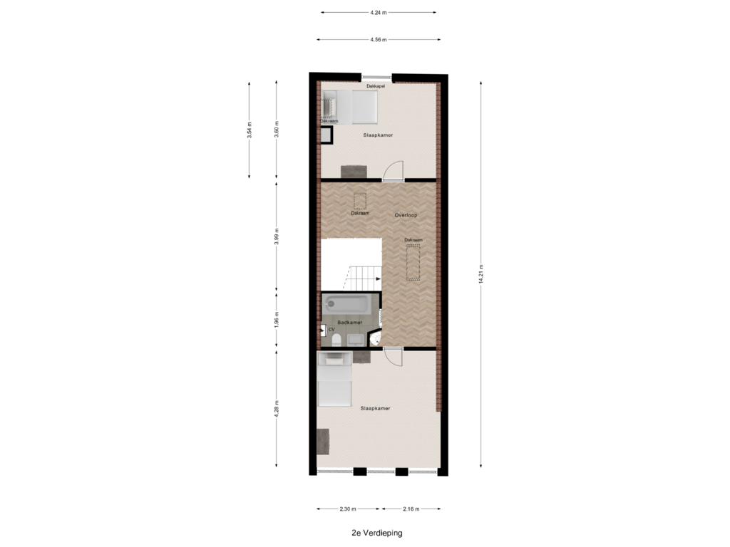 Bekijk plattegrond van 2e Verdieping van Londensekaai 33