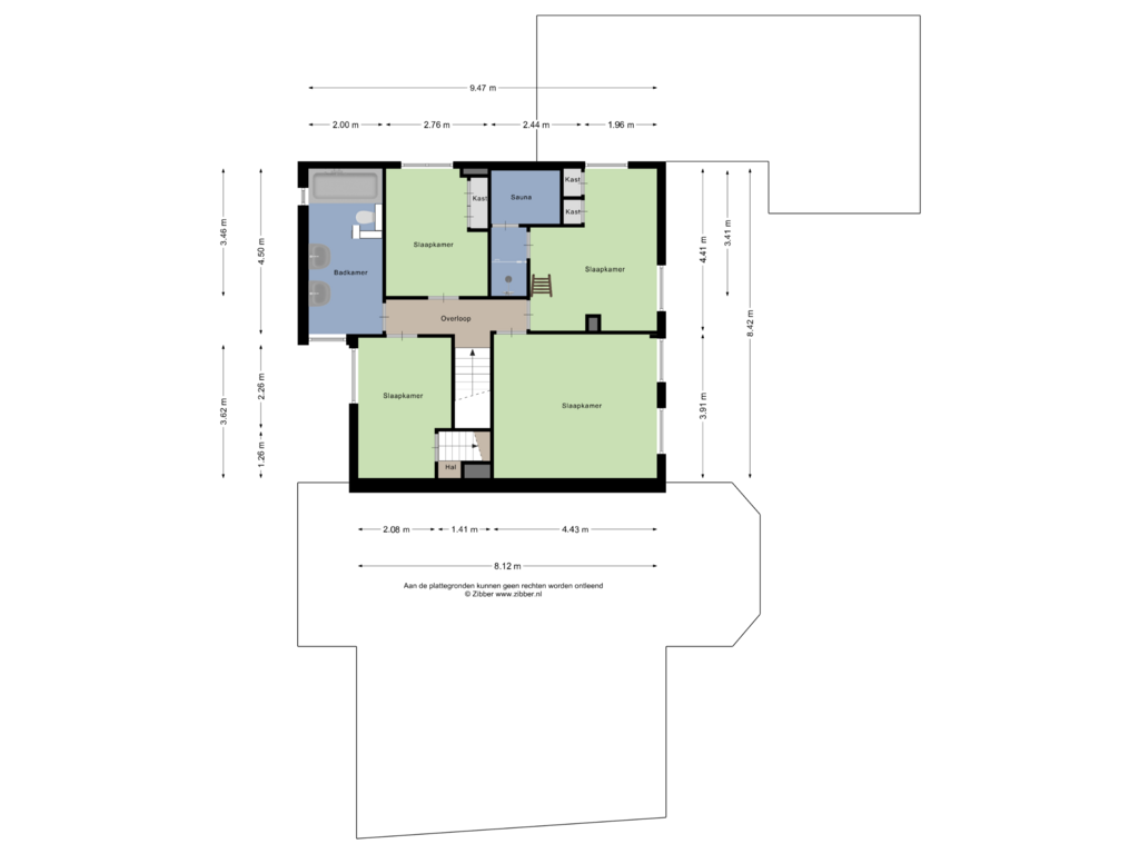 View floorplan of Eerste Verdieping of Pastoor Vranckenlaan 65-A