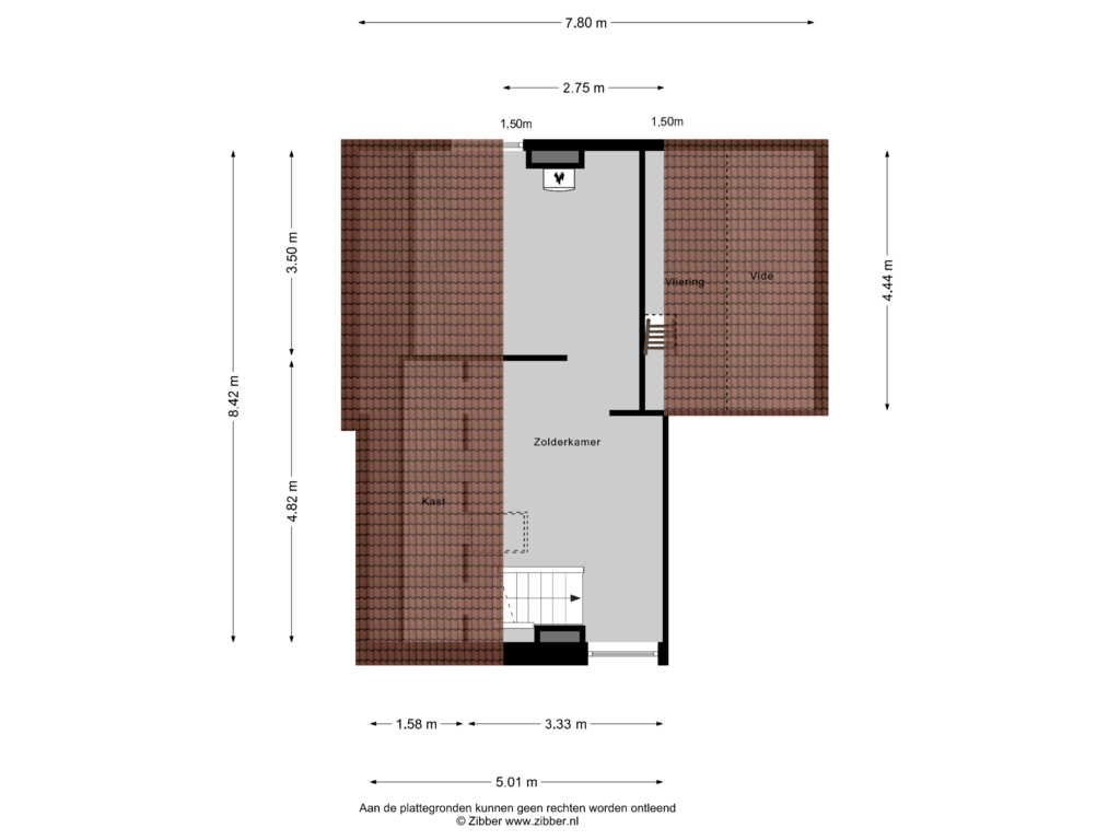 View floorplan of Zolder of Pastoor Vranckenlaan 65-A