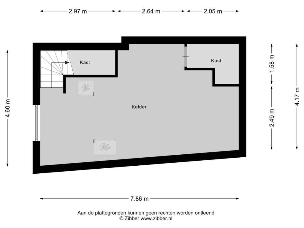 View floorplan of Kelder of Pastoor Vranckenlaan 65-A