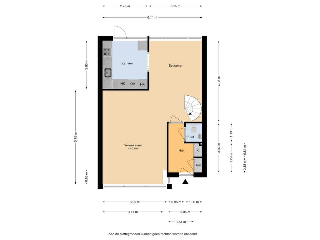 View floorplan of Begane grond of Debussylaan 18