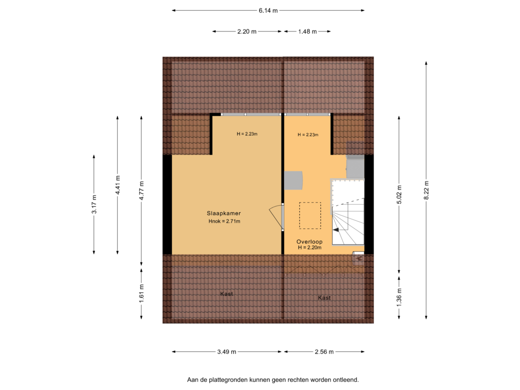 View floorplan of 2e verdieping of Debussylaan 18