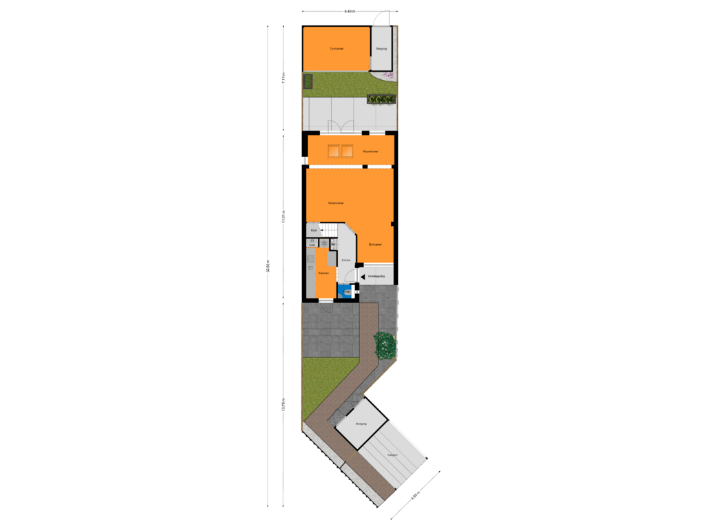 View floorplan of Begane Grond Tuin of Van Ruijsdaelstraat 11