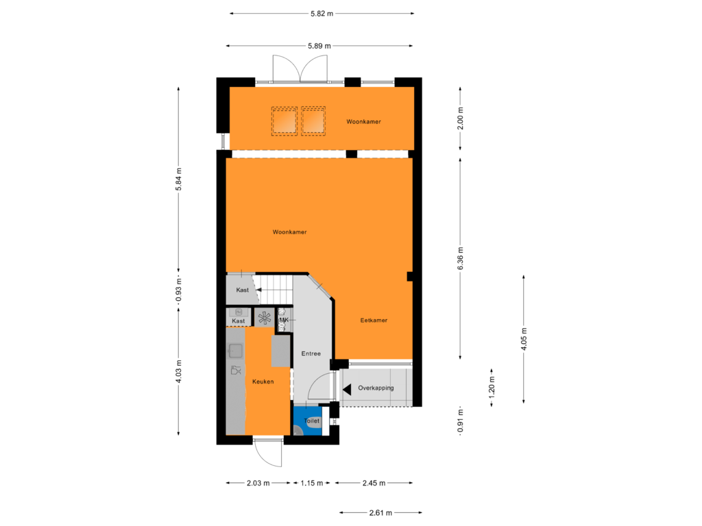 View floorplan of Begane Grond of Van Ruijsdaelstraat 11