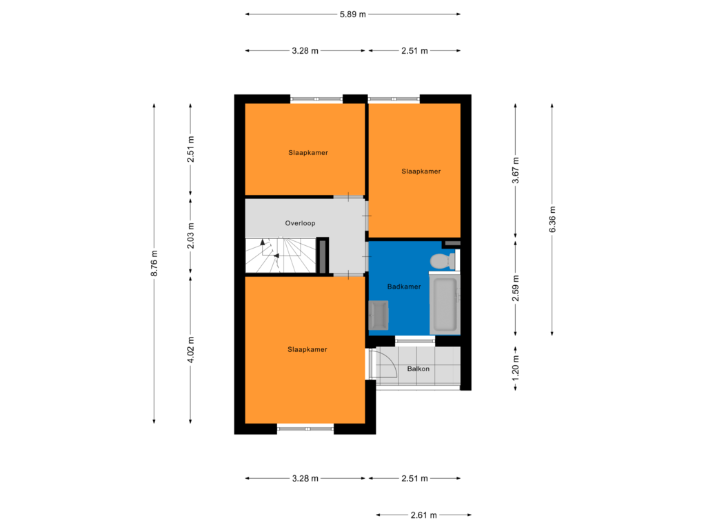 View floorplan of Eerste Verdieping of Van Ruijsdaelstraat 11