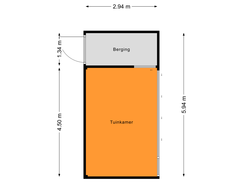 View floorplan of Tuinhuis of Van Ruijsdaelstraat 11